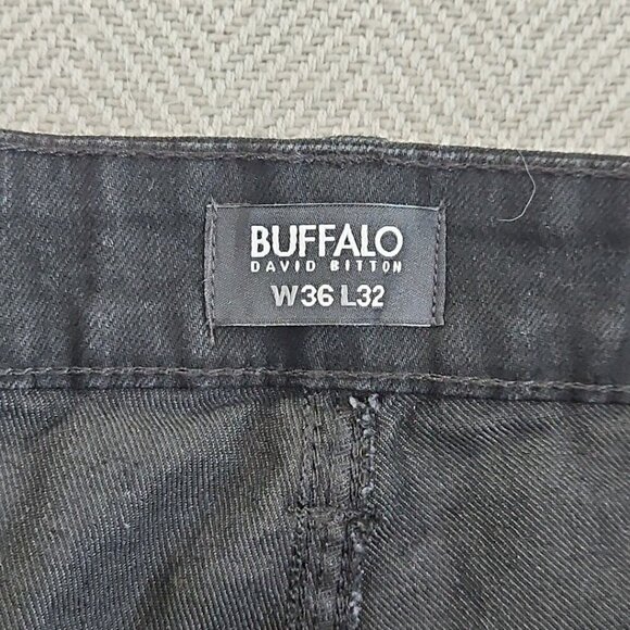 Buffalo David Bitton Ash Jeans Men's Size W34 L32 Black Slim Fit NWT Classic - Picture 5 of 15
